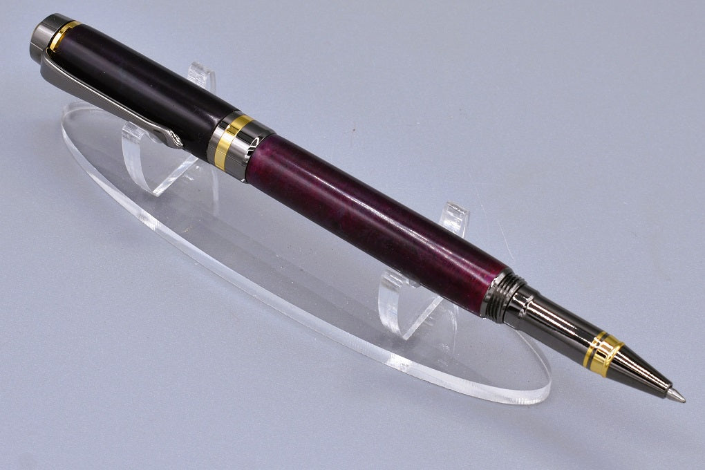 Handmade Classic rollerball pen. Purple resin.