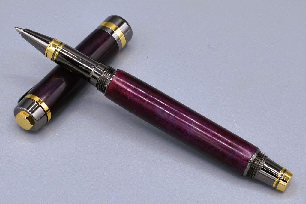 Handmade Classic rollerball pen. Purple resin.