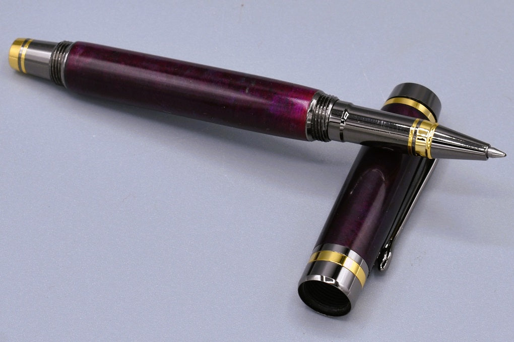 Handmade Classic rollerball pen. Purple resin.