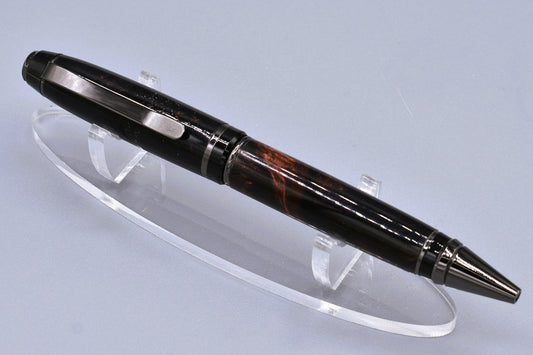 Handmade Cigar twist pen. Black & copper resin.