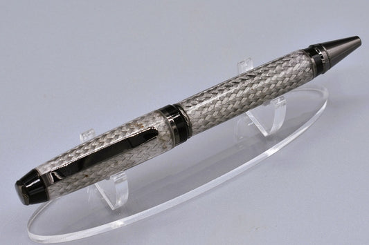 Handmade Cigar twist pen. Resin, braided stainless steel.