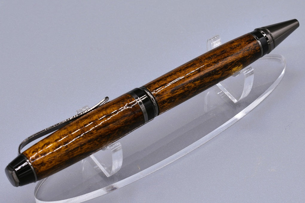 Handmade Cigar twist pen. Dyed mulberry wood.