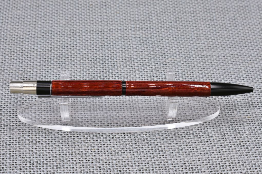 Handmade New Slim click pen. Dyed Mulberry wood.