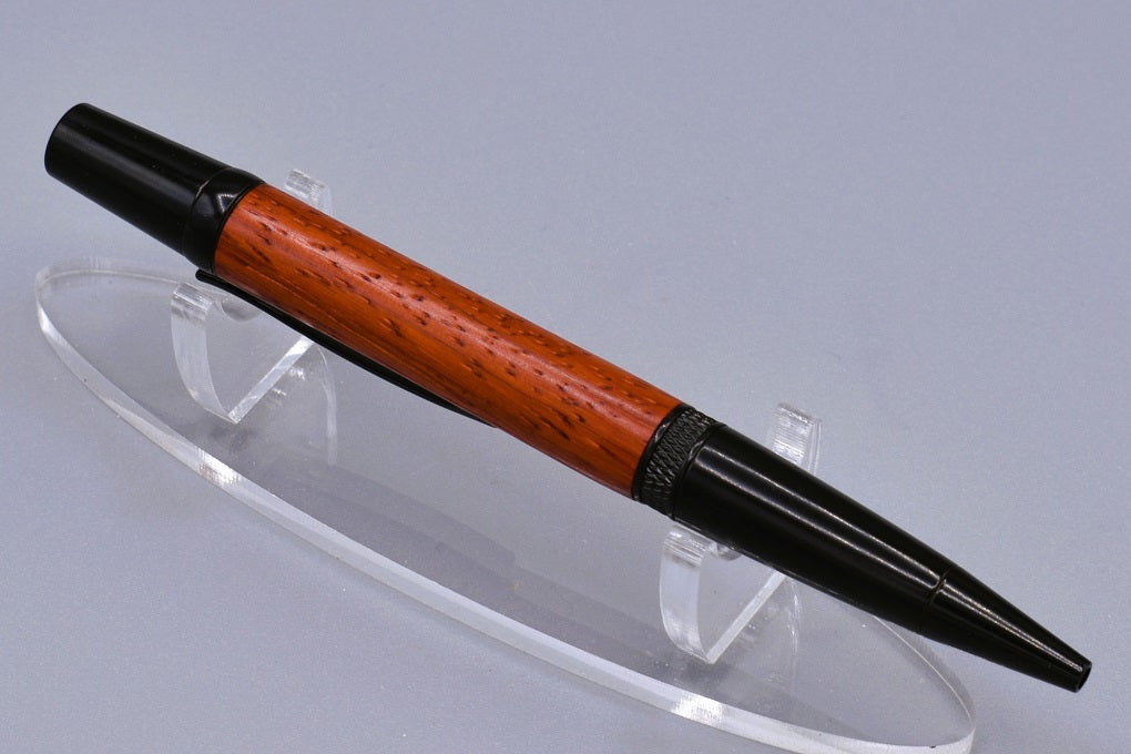 Handmade Knurl twist pen. Padauk wood. 2