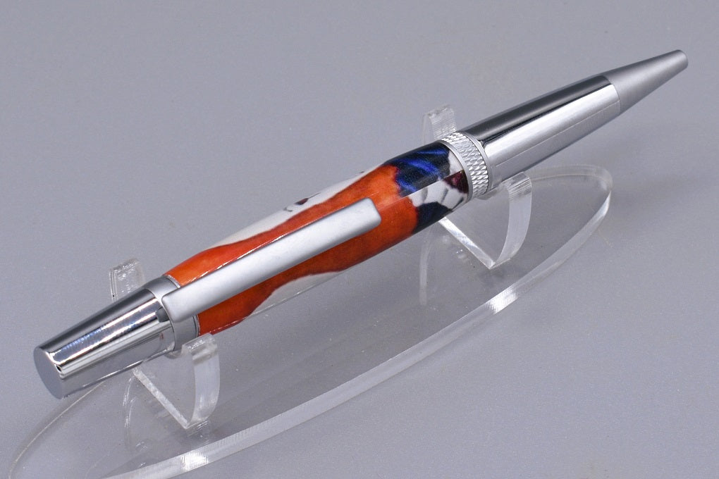 Handmade Knurl twist Evil Clown pen. Resin.