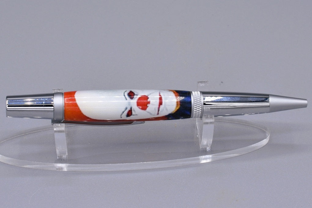 Handmade Knurl twist Evil Clown pen. Resin.