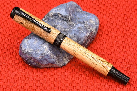 Handmade Knurl Rollerball pen. Spalted Mango wood.