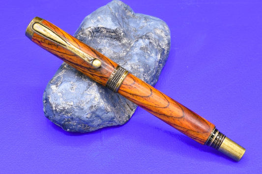 Handmade Knurl rollerball pen. Cocobolo wood.