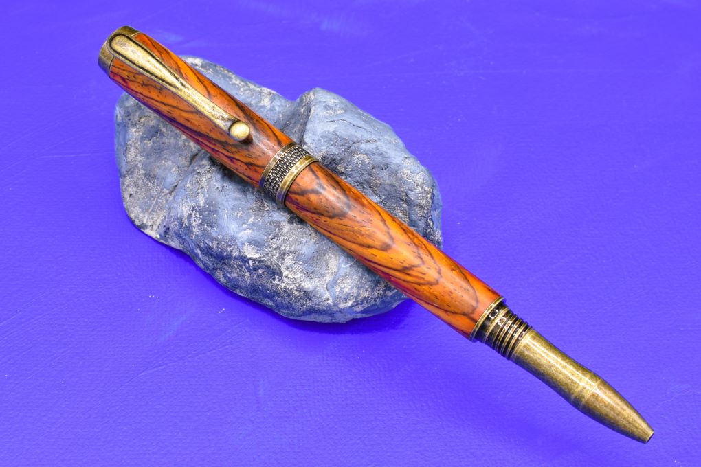 Handmade Knurl rollerball pen. Cocobolo wood.