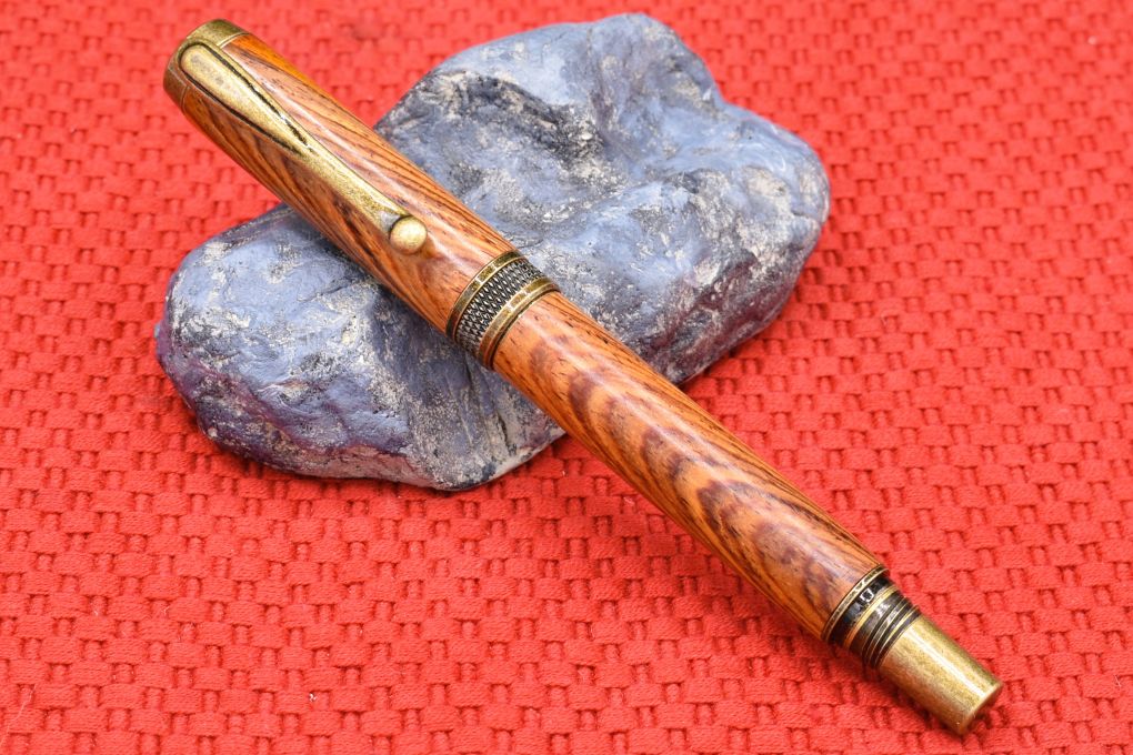 Handmade Knurl rollerball pen. Cocobolo wood.