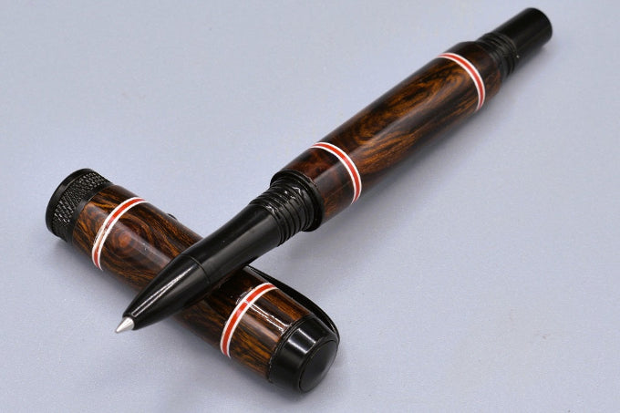 Handmade Knurl Rollerball pen. Sonora Desert Ironwood.