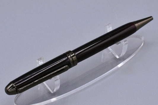 Handmade Round Top twist pen. Black resin.