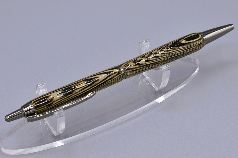 Handmade Slim click pen. Bleached Wenge wood – Grumpy Guy Pens