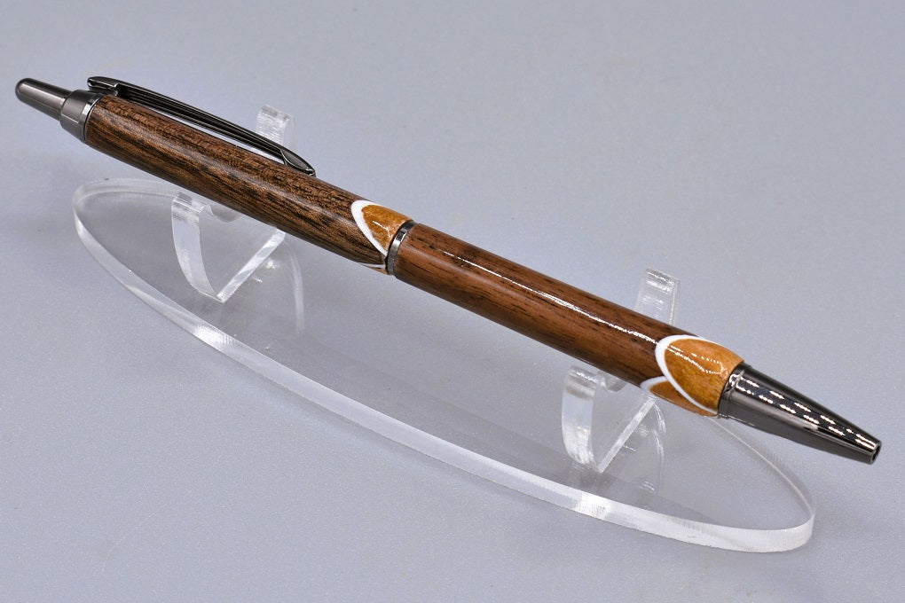 Handmade Slim Click pen. Walnut, Cherry.