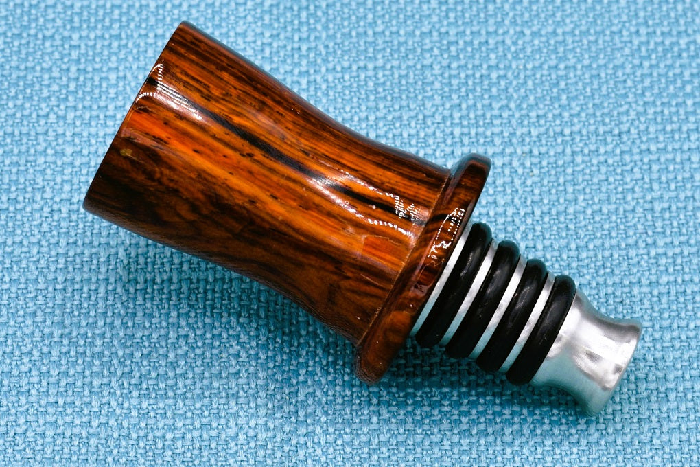 Handmade Bottle Stopper. Cocobolo wood.