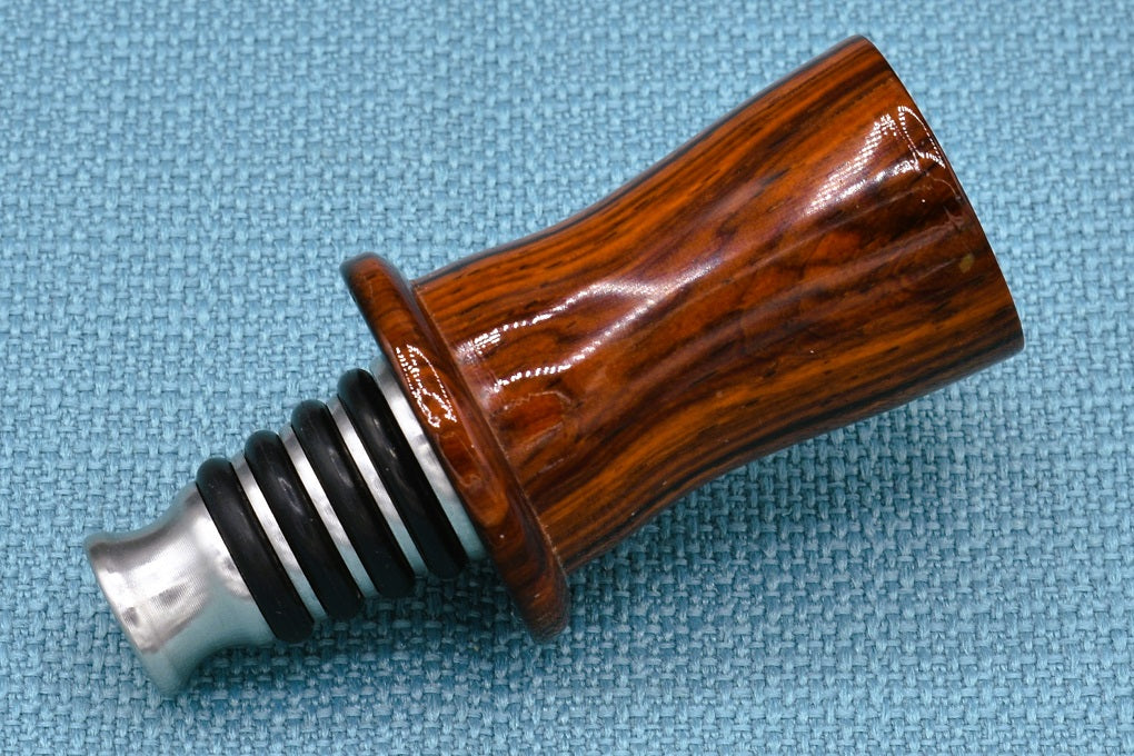 Handmade Bottle Stopper. Cocobolo wood.