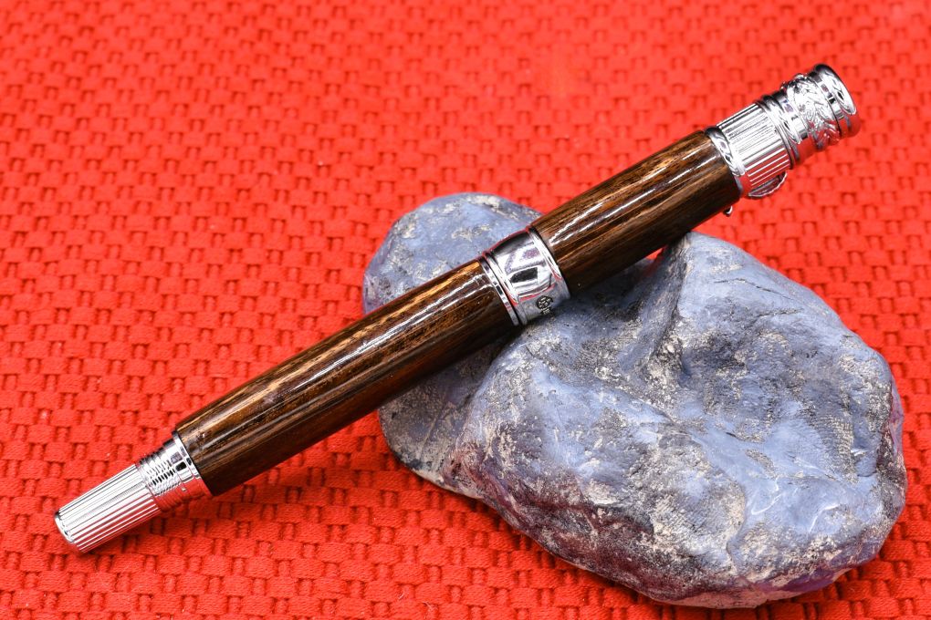 Handmade Patriot Rollerball Pen. Curupau wood.