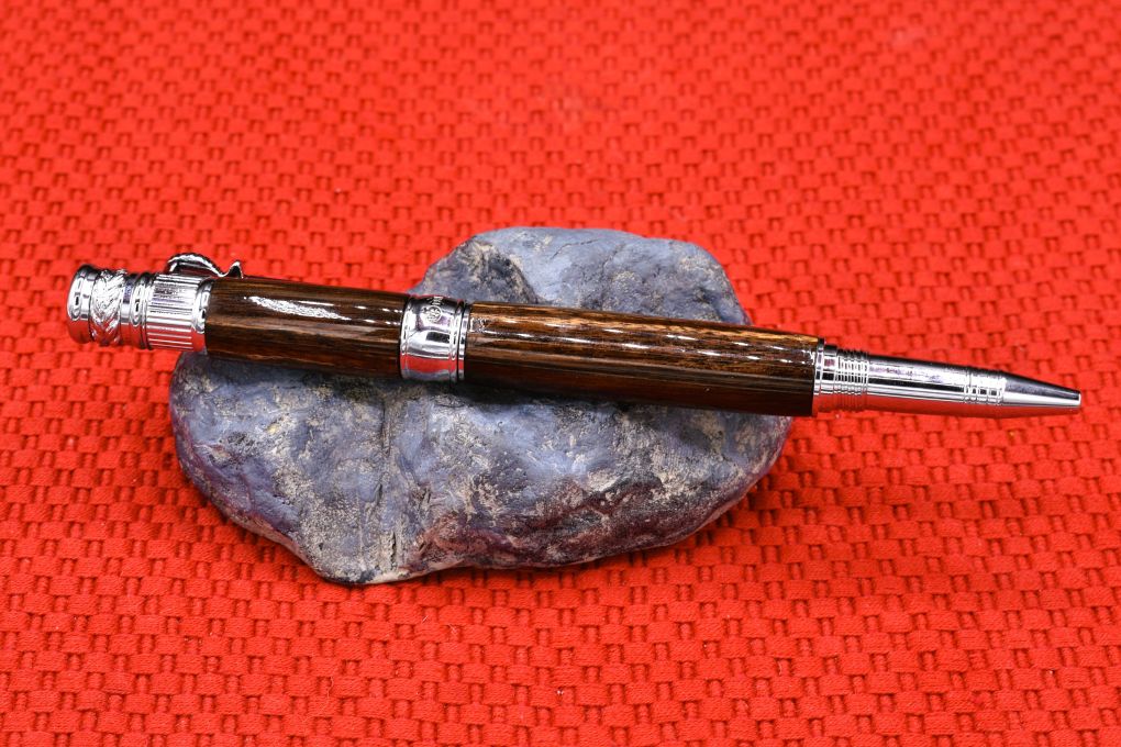 Handmade Patriot Rollerball Pen. Curupau wood.