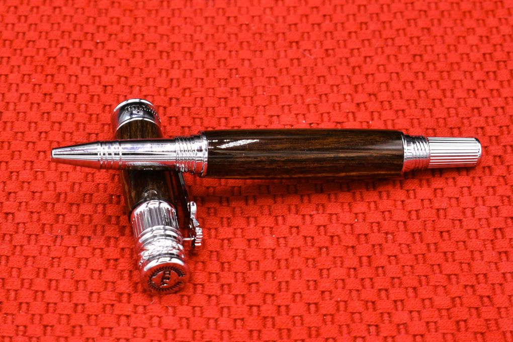 Handmade Patriot Rollerball Pen. Curupau wood.
