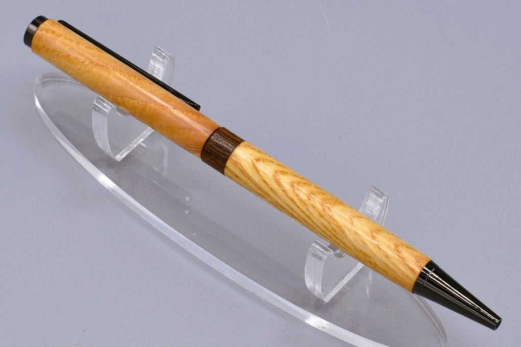 Handmade Maple, Bocote wood slim ballpoint twist pen.