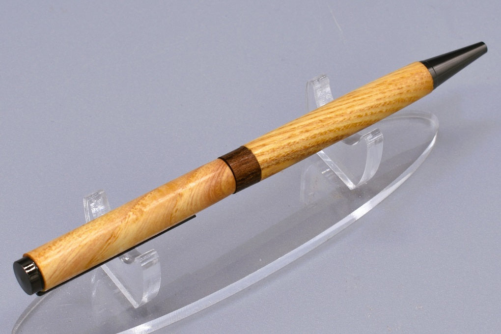 Handmade Maple, Bocote wood slim ballpoint twist pen.