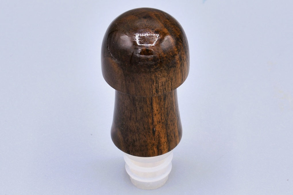 Handmade Silicone Bottle Stopper. Walnut wood.