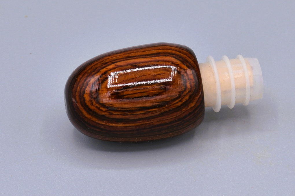 Handmade Silicone Bottle Stopper. Cocobolo wood.