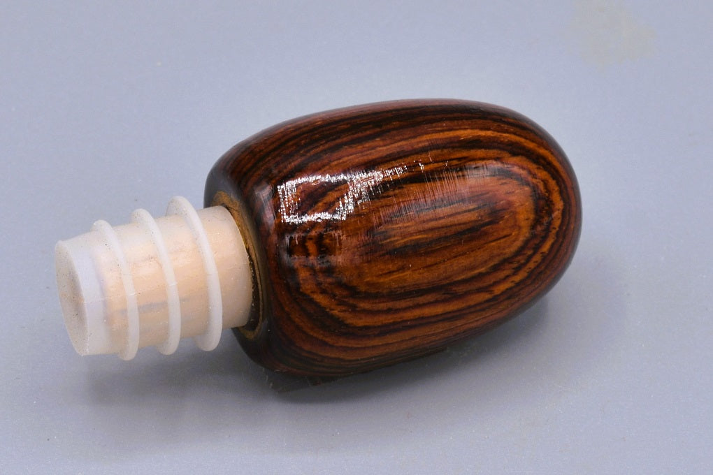 Handmade Silicone Bottle Stopper. Cocobolo wood.